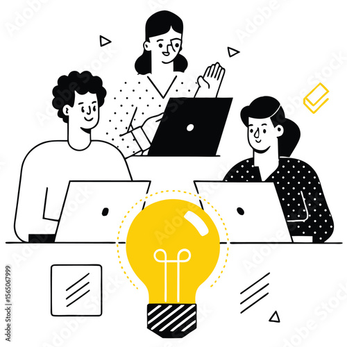 Innovating Online: Modern Vector Illustrations for Web Development, Digital Business, and Tech Collaboration
