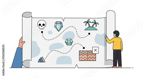 Planning A Great Adventure Using a Map With Treasures of The World