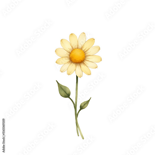 Wallpaper Mural A simple, hand-drawn illustration of a daisy flower on a white background Torontodigital.ca