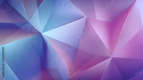Low poly geometric triangles: Misted aqua to digital lavender gradient with metallic foil sheen, abstract seamless texture on transparent 8K vector background for UI or packaging designs.

