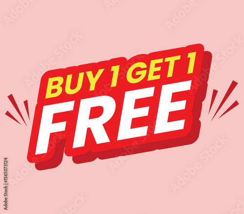 Buy 1 Get 1 Free Special Offer Banner with Bold Modern Design