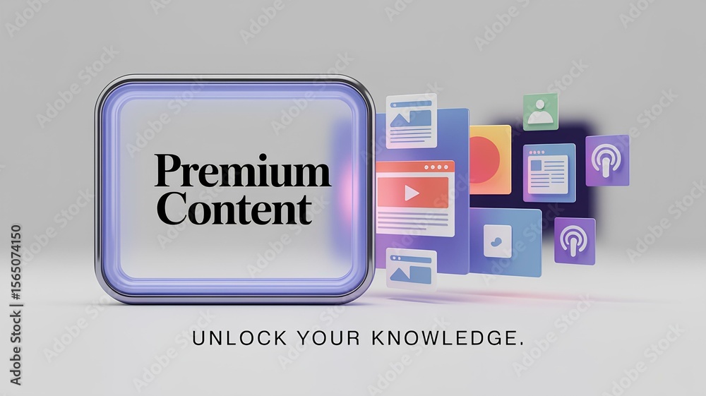 Obraz premium Paywall accessing premium content online showcasing knowledge subscription service