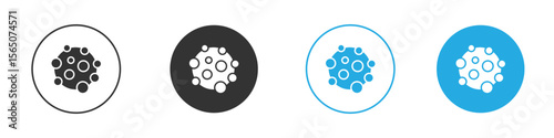 Cancer icon set. Black solid flat doodle graphic design set