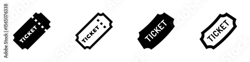 Ticket icon set. Tickets or Coupons symbol. Vector illustration. EPS 10