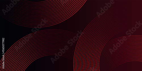 Abstract red glowing geometric lines on black background. Modern shiny red diagonal rounded lines graphic design. futuristic modern vector eps10
