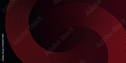 Abstract red glowing geometric lines on black background. Modern shiny red diagonal rounded lines graphic design. futuristic modern vector eps10