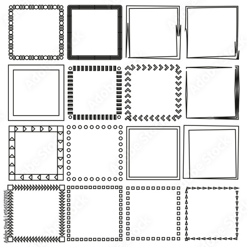 Plain frame grid. Basic square icon. Neutral stamp Vector. Blank outline.