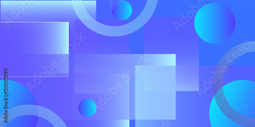 Abstract blue banner in glassmorphism style background. Vector illustration