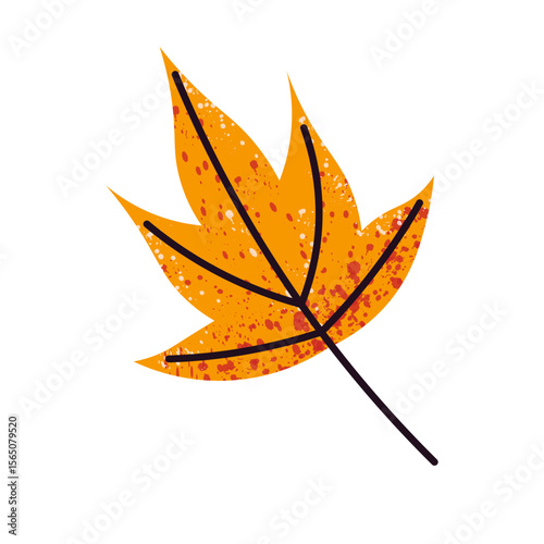 Autumn yellow leaf. Bright stylized autumn leaf