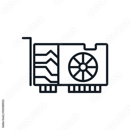 gpu icons isolated on White Background. Flat style design,symbol collection