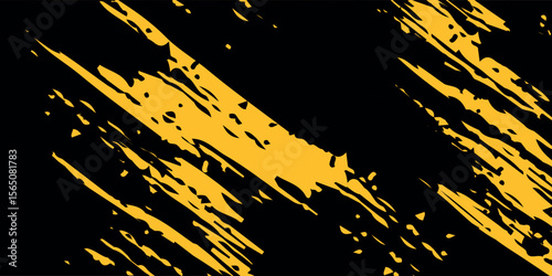 Yellow and black backdrop with dot halftone pattern element. Abstract brush grunge background. retro comic concept vector eps10