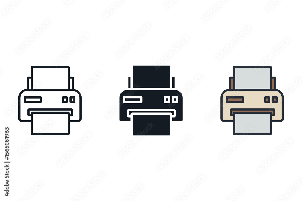 printer icons isolated on White Background. Flat style design,symbol collection printer icons isolated on White Background. Flat style design,symbol collection
