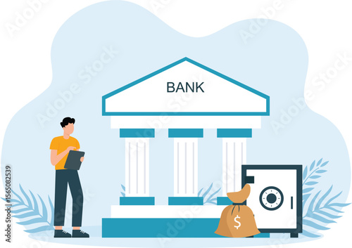 Bank Savings,growth chart of money in the bank trending concept
