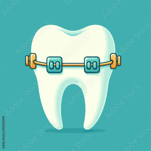 illustration of braces with teeth