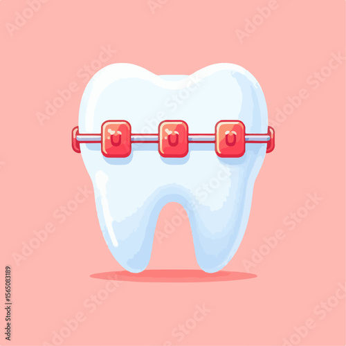 illustration of braces with teeth