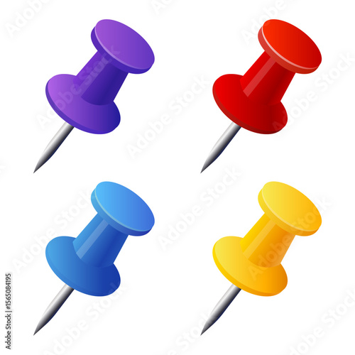 colored stationery buttons. office supplies. Vector illustration