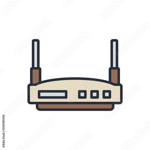 router icons isolated on White Background. Flat style design,symbol collection
