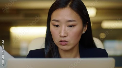 young businesswoman working on laptop