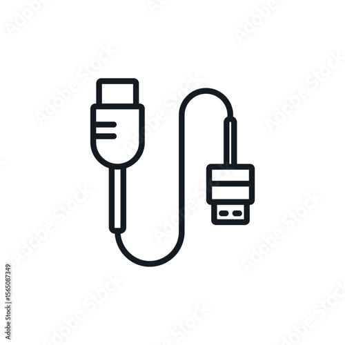 cable icons isolated on White Background. Flat style design,symbol collection
