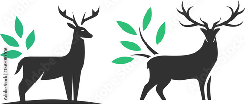 deer in the woods silhouette