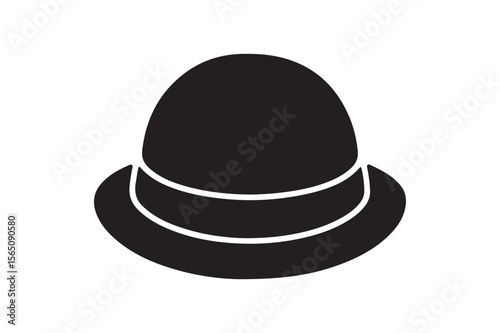 Classic Black Bowler Hat Silhouette for Gentleman Fashion and Vintage Style