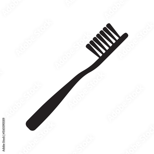 Essential Black Toothbrush Silhouette for Oral Hygiene and Daily Care