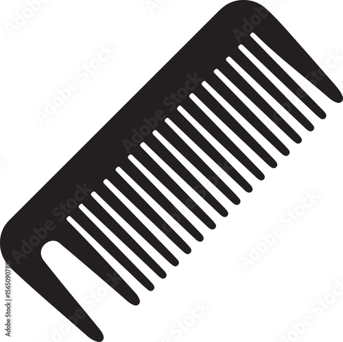 Black Hair Comb Silhouette for Styling, Grooming, and Beauty Needs
