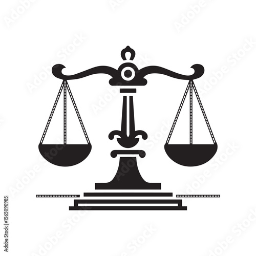 Scales of Justice Silhouette Symbolizing Law and Equality