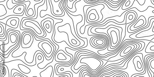 Detailed black and white contour lines create an abstract topographic design for art and mapping applications