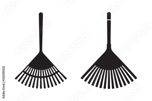 Garden Leaf Rake Silhouettes for Effective Yard Work and Cleaning