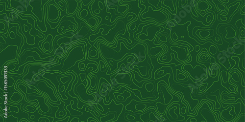 Green topographical pattern illustrating contours and elevations in an abstract style with fluid lines