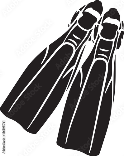 Pair of Diving Fins Silhouette