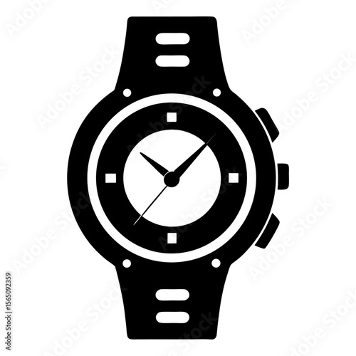 watch isolated Silhouette Vector