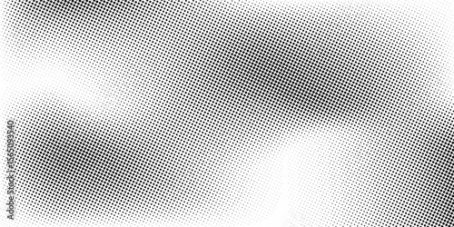 Grunge halftone gradient background. Faded grit noise texture. White and black sand wallpaper. Retro pixelated backdrop. Anime or manga style comic overlay. Vector graphic design textured template