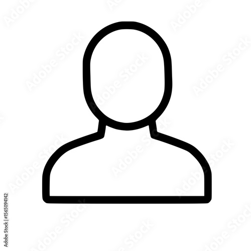 Simple Outline User Profile Avatar Shape Account Symbol Icon