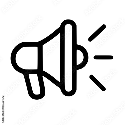 Simple Outline Megaphone Bullhorn Announcement Icon Illustration Symbol