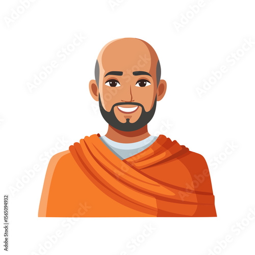 buddhist monk cartoon