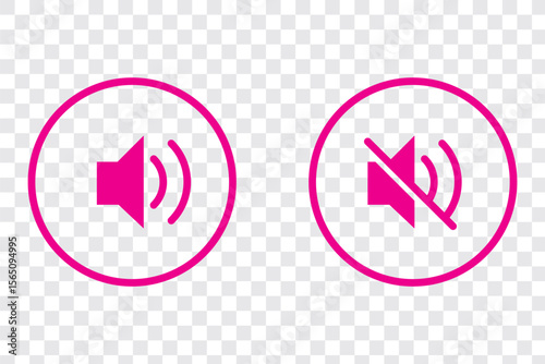 Sound off and sound on vector icons. Sound speaker icon in black outline. broadcasting,