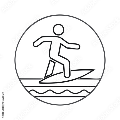 ski icon on round internet button