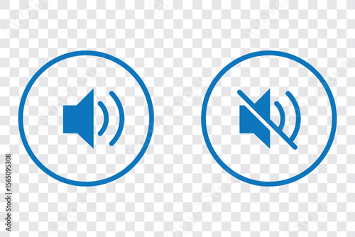 Speaker icon set. Mute and unmute volume signs vector eps10.