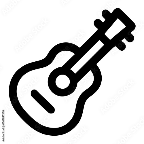 Outline Simple Acoustic Guitar Line Drawing Musical Instrument Icon