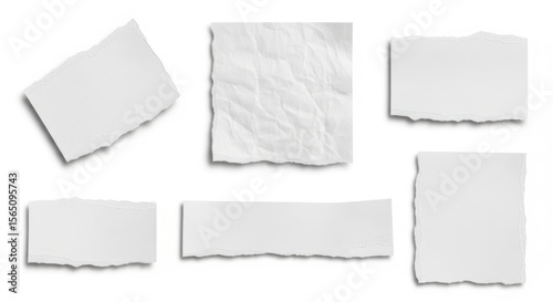 Wallpaper Mural Collection of various torn pieces of blank stationery paper on a plain area Torontodigital.ca