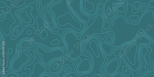 Abstract design showcasing contour lines in teal color palette with fluid shapes and organic forms