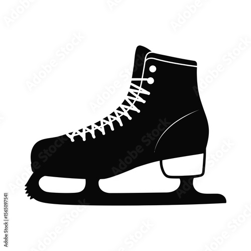 Black and White Ice Skate Silhouette ice skating winter