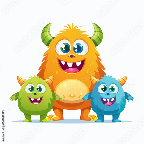 Friendly monster characters teaching about money
