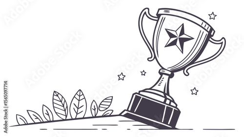 trophy cup on a white background