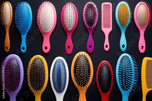 Flatlay of Hairbrushes and Combs 