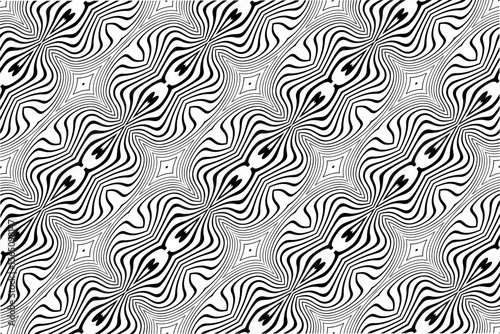 Abstract Seamless Lines Pattern. Striped Black and White Texture.