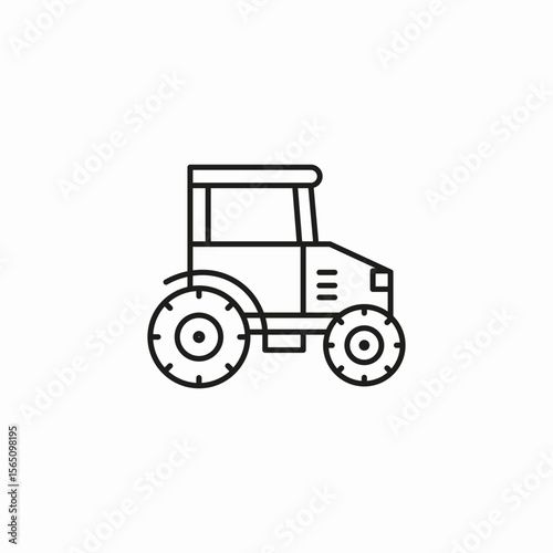 farm tractor vehicle icon sign vector