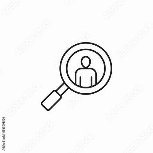 magnifying glass user icon sign vector
